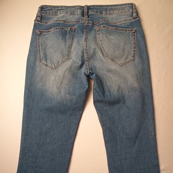 Vigoss Jeans Size 29/8 Thompson Tomboy Mid Rise Slim Leg Medium Wash Distressed - Picture 3 of 10